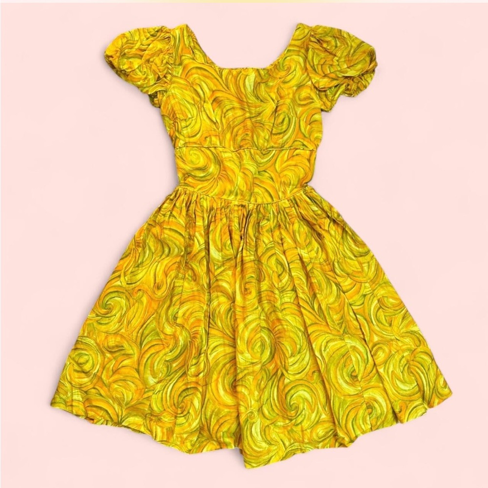 Yellow and Green Vintage Dress